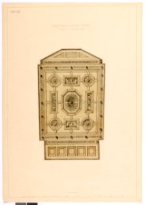 Inredningsritning på matsalstaket, Hallwylska palatset - Hallwylska museet - 102143
