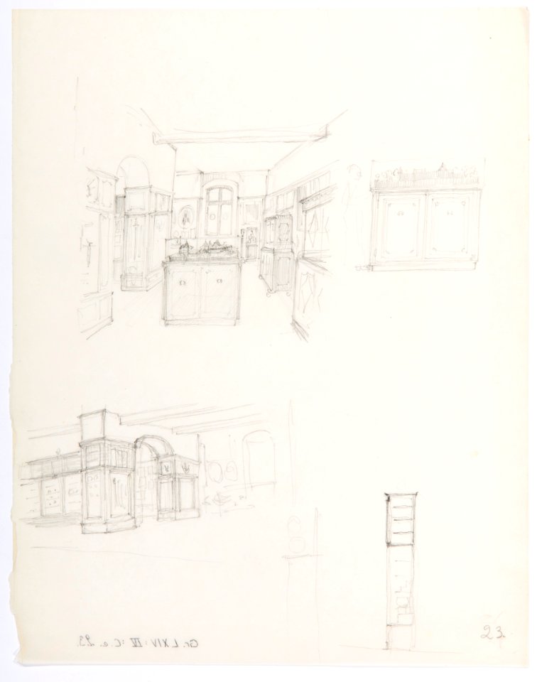 Inredningsritning, Landesmuseum Zürich - Hallwylska museet - 102177