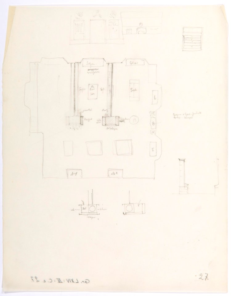Inredningsritning, Landesmuseum Zürich - Hallwylska museet - 102181