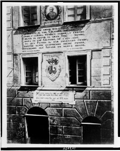 Inscription on the house in which Columbus is believed to have been born LCCN91726248