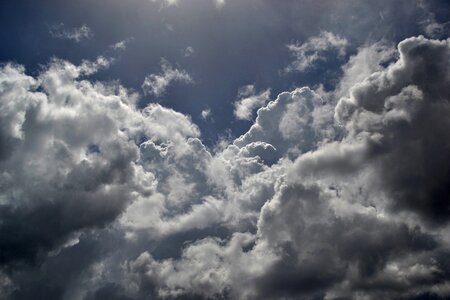 Blue sky white clouds sun photo