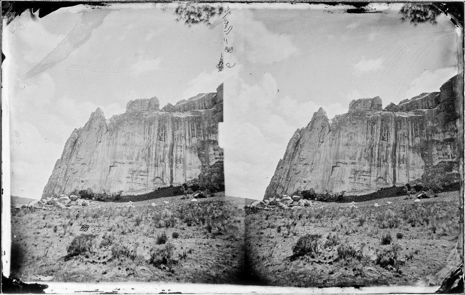 Inscription Rock New Mexico, view from the north, 1873 - NARA - 519758