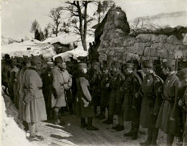 Inspektion des II. Regiments der Tiroler Kaiserjäger durch Exzellenz Conrad v.Hötzendorf, in Folgaria (BildID 15624471)