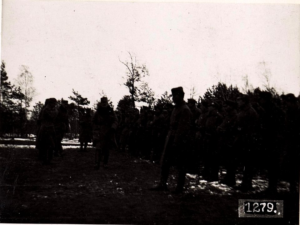 Inspizierung der 2.3.u.4.Eskadron bei reit.Sch.Rgt.2. Stara Dubrowa. (9-II.1918.) (BildID 15712072)