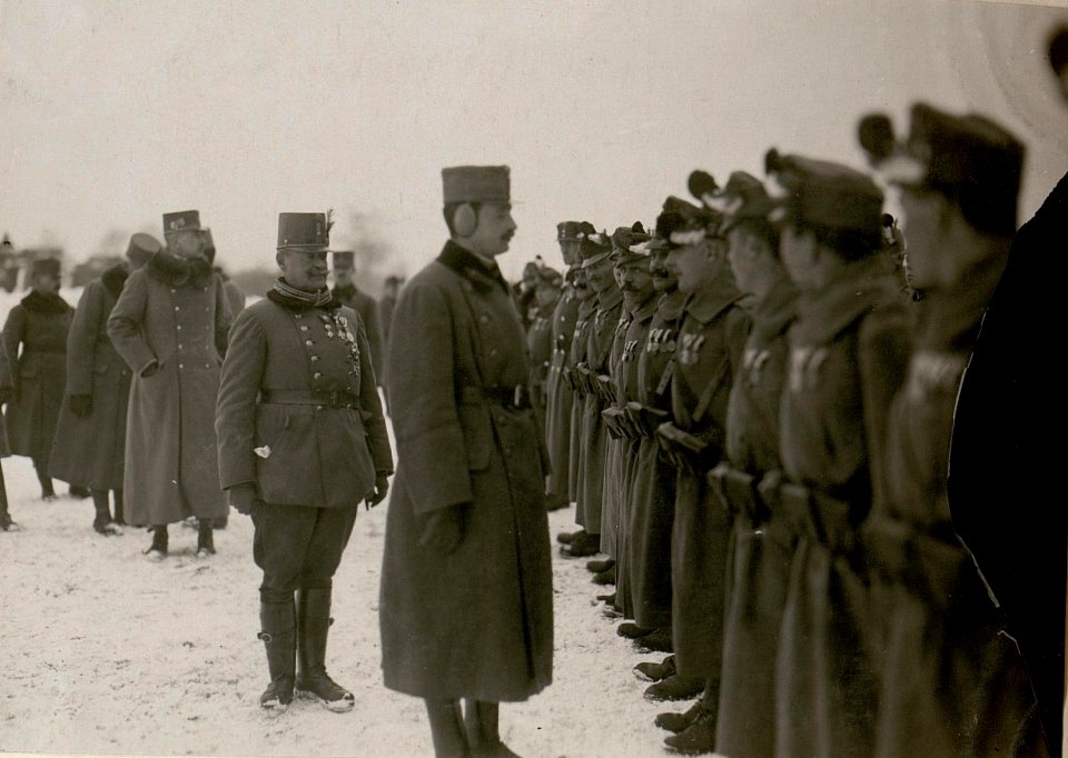 Inspizierung des Kaiserschützen-Rgt.III.durch Sr.Majestät in Mezzolombardo. (13-I.1918.) (BildID 15508446)