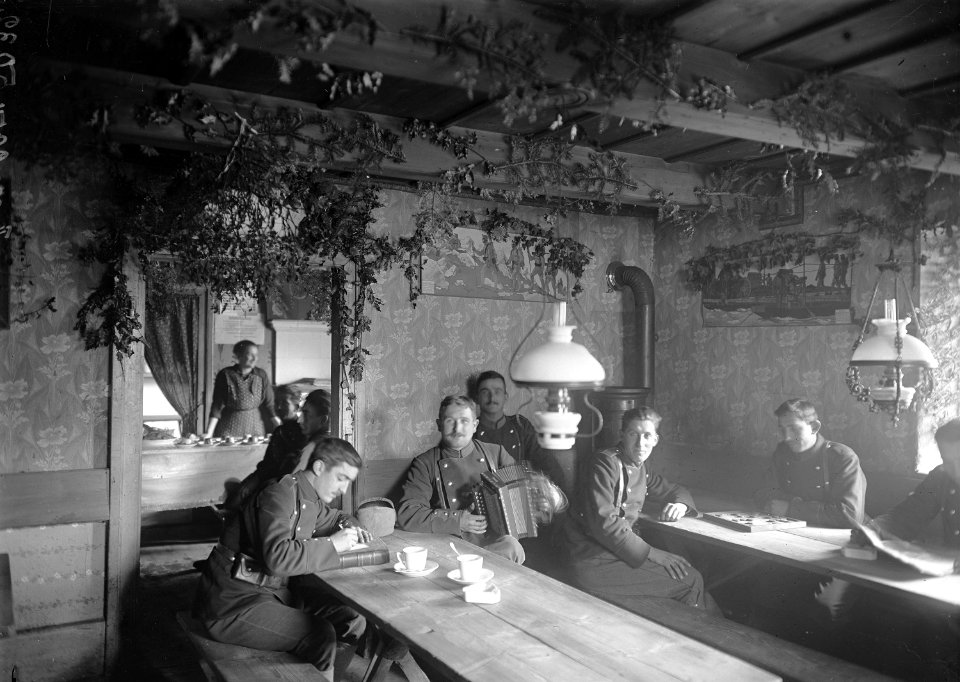 Innenansicht der Soldatenstube in Bourrignon - CH-BAR - 3241053