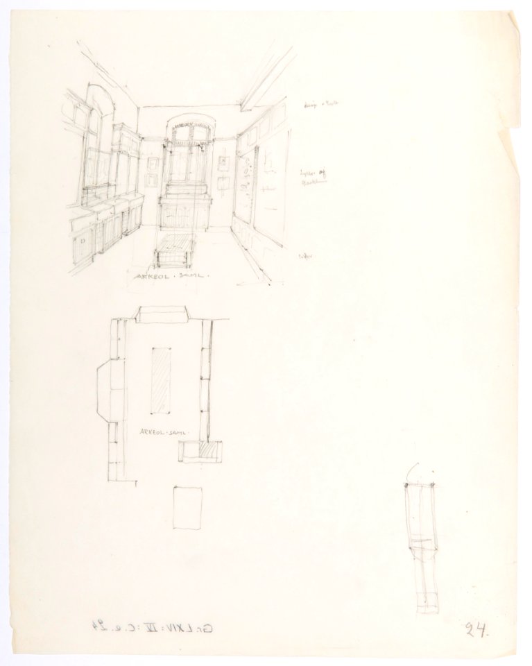 Inredningsritning, Landesmuseum Zürich - Hallwylska museet - 102178