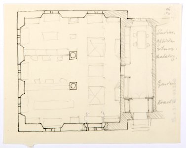 Inredningsritning, Landesmuseum Zürich - Hallwylska museet - 102182
