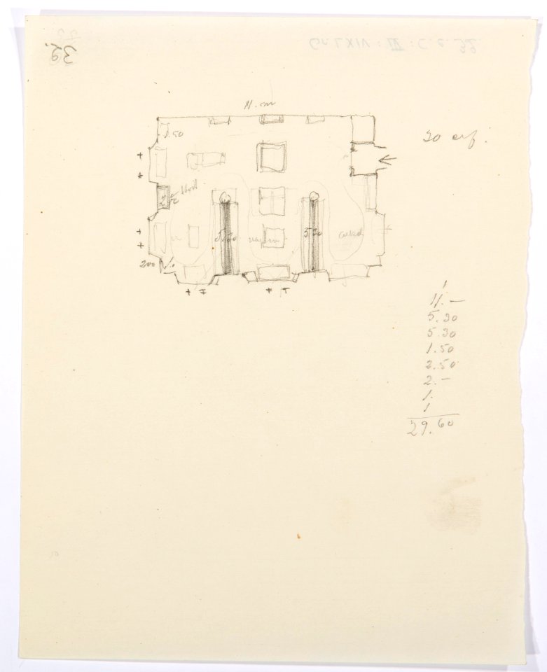 Inredningsritning, Landesmuseum Zürich - Hallwylska museet - 102186