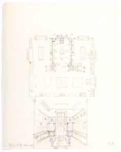 Inredningsritning, Landesmuseum Zürich - Hallwylska museet - 102176