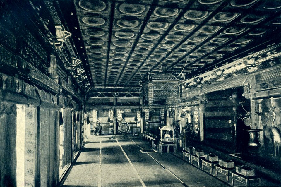 Inside a tomb of shogun Iemitsu in Nikko. Before 1902