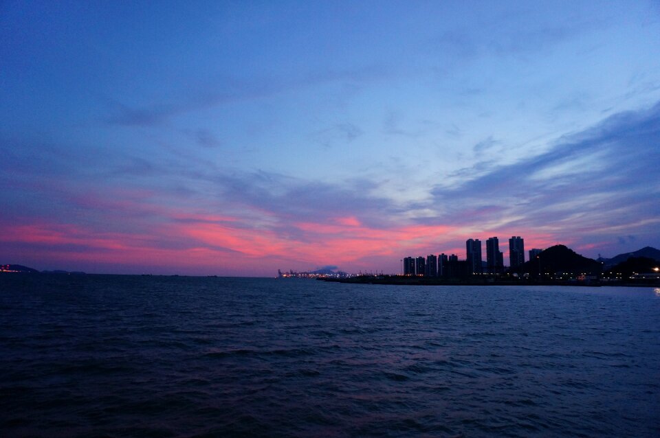Shenzhen shekou industrial zone sunset