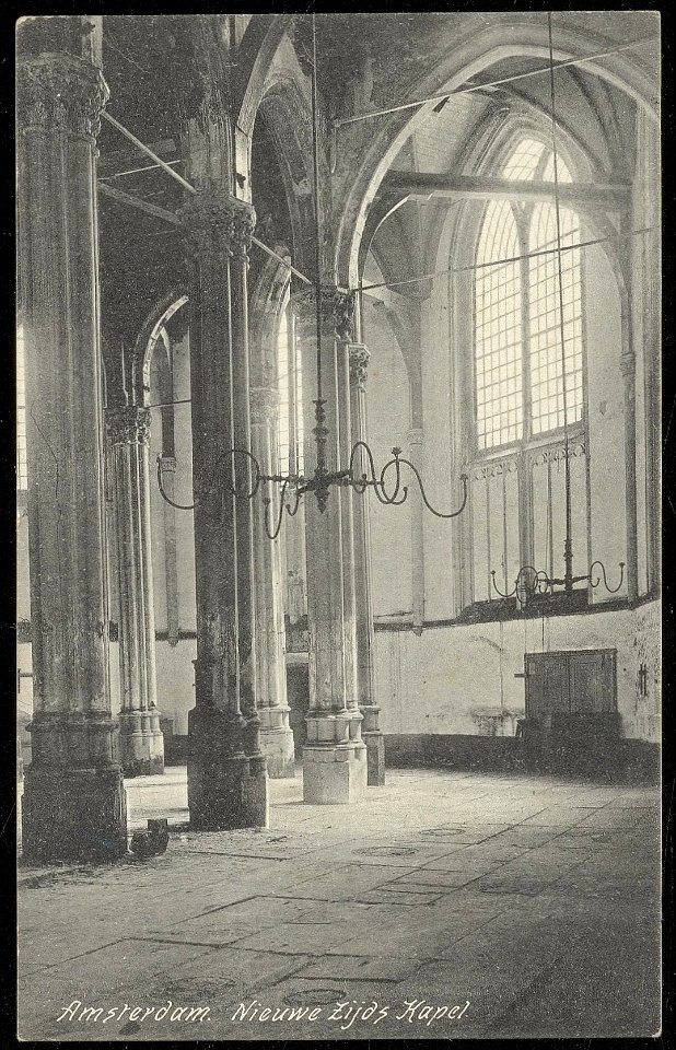 Interieur van de Nieuwezijds Kapel, Rokin 78. Uitgave Dr. Trenkler, Leipzig, Afb ANWU01754000011