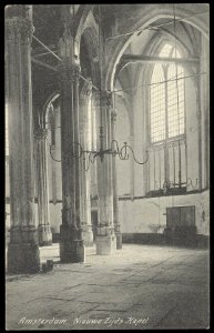 Interieur van de Nieuwezijds Kapel, Rokin 78. Uitgave Dr. Trenkler, Leipzig, Afb ANWU01754000011