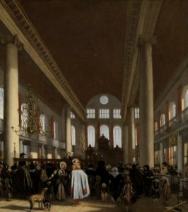 Interieur van de Portugese synagoge te Amsterdam Rijksmuseum SK-A-3738