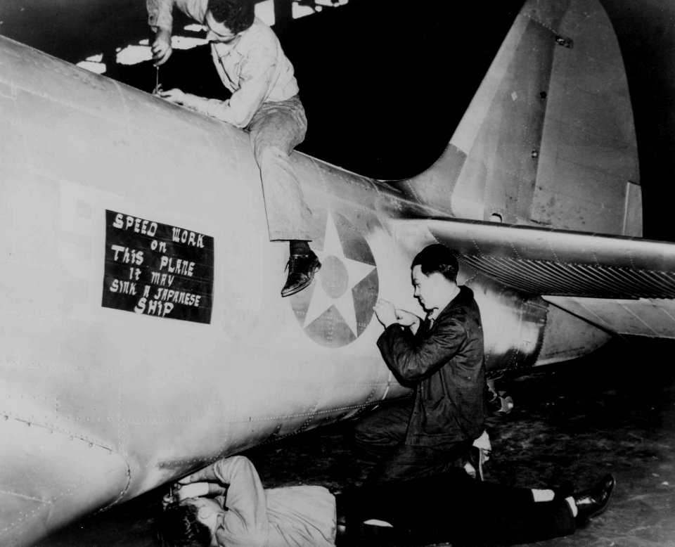 Inspirational message on TBD-1 Devastator at NAS Norfolk 1941