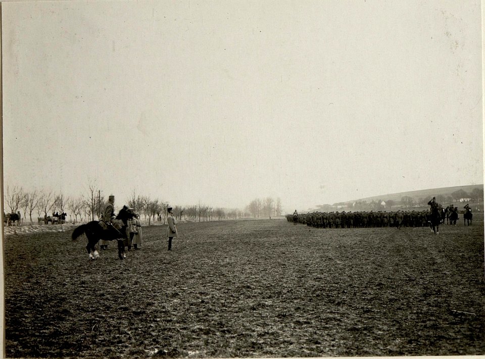 Inspizierung des bosnisch-herzegowinischen Regimentes l durch Eduard Freiherr Böhm Ermolli in Hodowam 14.12.1916 (BildID 15542856)