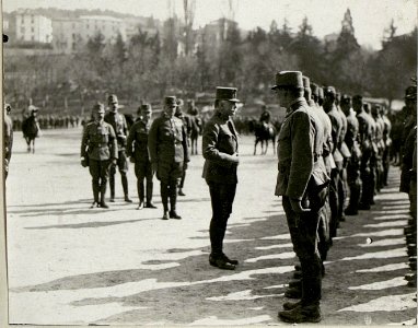 Inspizierung des 4.Tiroler Kaiserjäger-Regiments durch Exzellenz Feldmarschall Conrad Frh. v. Hötzendorf, Piazza d'Armi in Trient (BildID 15624380)