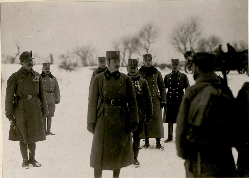 Inspizierung des Kaiserschützen-Rgmt.III.durch Sr.Majestät Mezzolombardo am 13-I.1918. (BildID 15508439)