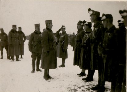 Inspizierung des Kaiserschützer-Rgmt.III.durch Sr.Mjestät in Mezzolombardo. (13-I.1918.) (BildID 15508780)