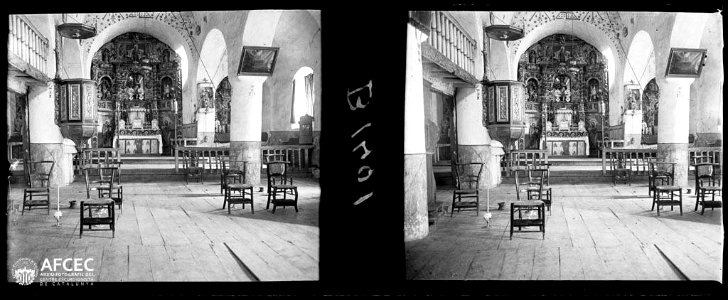Interior de l'església d'Unha