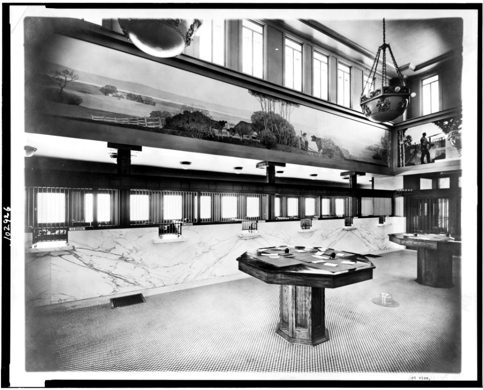 Interior east view, Peoples Savings Bank, Cedar Rapids, Iowa) - Raney Studio, Cedar Rapids, IA LCCN91480754