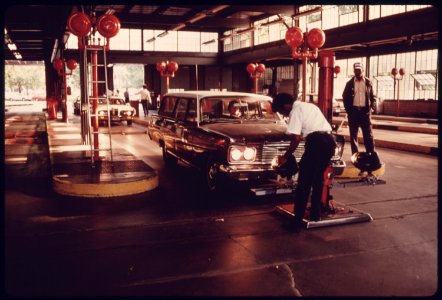 Interior of an Auto Emission Inspection Station in Downtown Cincinnati, Ohio...09-1975 (4265788435)