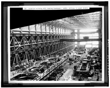 Interior of center bay looking southeast building 197