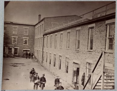 Interior of court-yard, Castle Thunder, Richmond, Va., April, 1865 LCCN2014645904