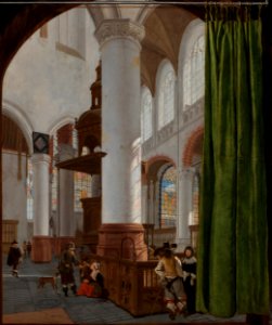 Interieur van de Oude Kerk in Delft Rijksmuseum SK-A-1584