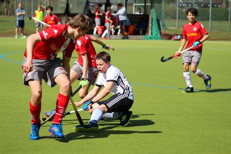 Hockey field hockey play