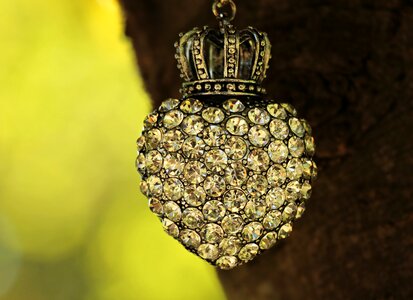 Rhinestone rhinestones heart with crown