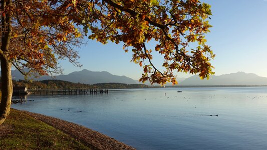 Chiemsee mountains quiet autumn picture photo