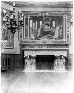 Interior of John R. McLean House, 1500 I St., N.W., Washington, D.C. - ballroom - detail of fireplace and tapestry LCCN2001704506