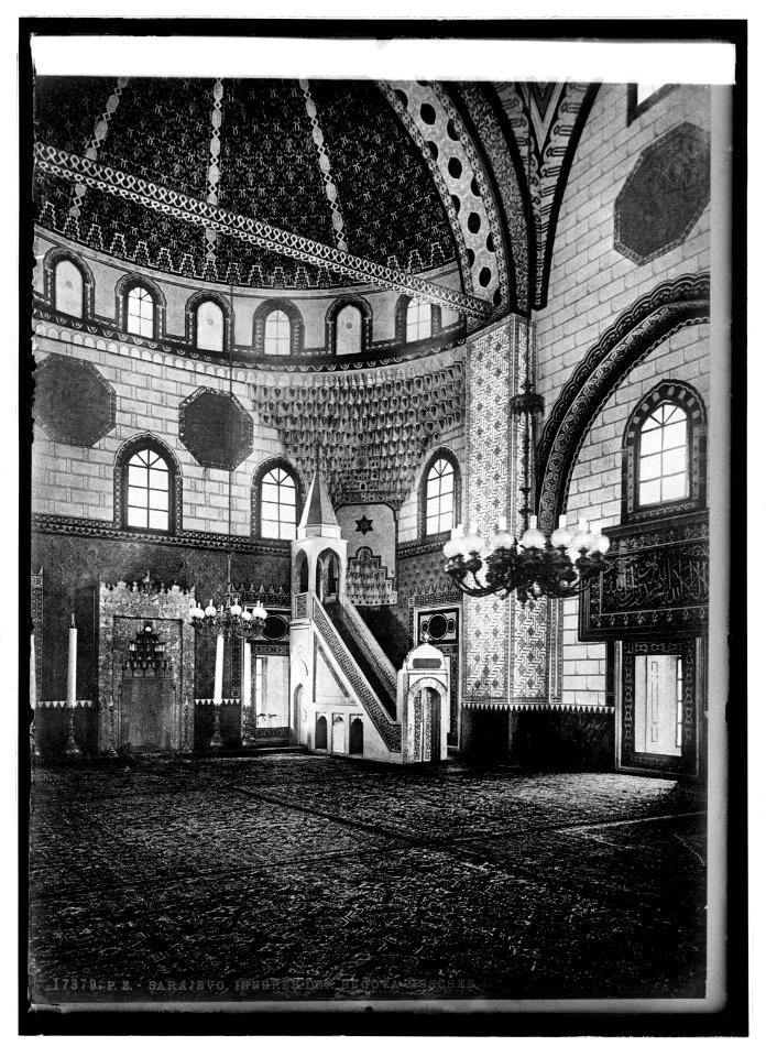 Interior of Mosque at Sarajevo, Bosnia where Arch Duke Francis Ferdinand & his wife were assassinated LCCN2016821001