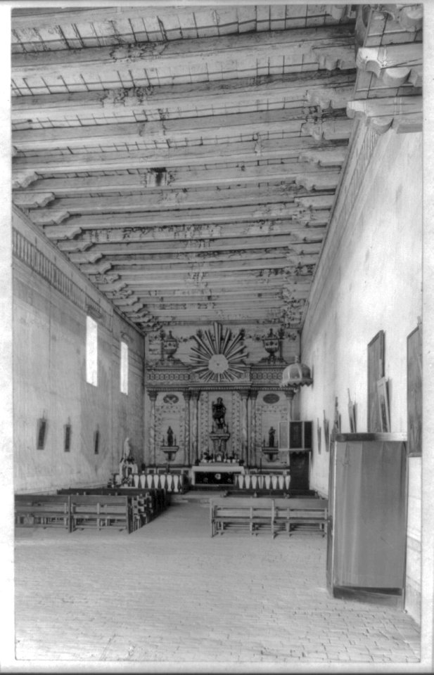Interior of Old Mission San Miguel founded in 1797. San Miguel, Calif. LCCN2012648324