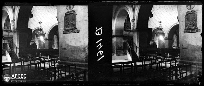 Interior de l'església de Puigcerdà (AFCEC GAUSACHS B 01461)