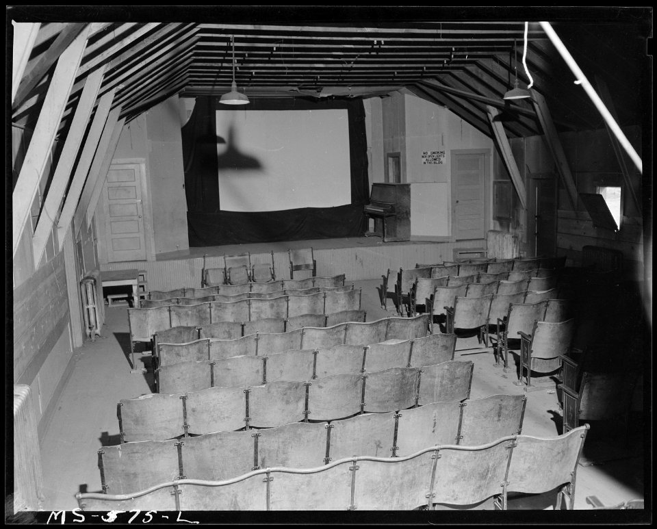 Interior of recreation hall and the movie theater. Columbia Steel Company, Columbia Mine, Columbia, Carbon County, Utah. - NARA - 540498