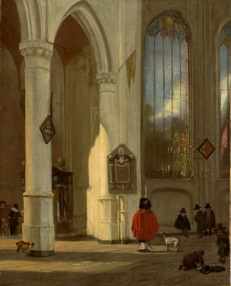 Interior of the Oude Kerk in Delft )