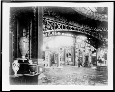 Interior of the Central Dome, looking toward the Gallery of Thirty Meters and the entrance to the jewellers' exhibit, Paris Exposition, 1889 LCCN92520433