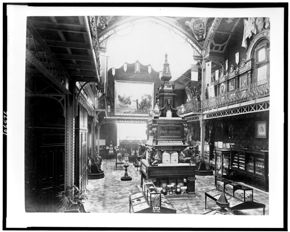 Interior of the Pavilion of Uruguay, showing products from Uruguay, Paris Exposition, 1889 LCCN92520824