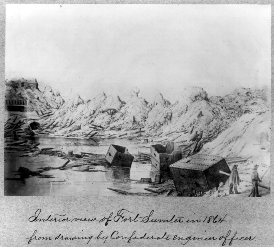 Interior view of Fort Sumter, S.C. in 1864 (showing debris) LCCN2003669880