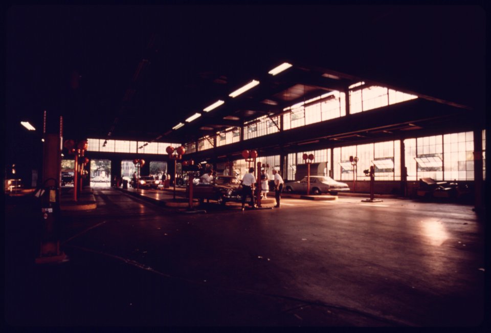 Interior of an Auto Emission Inspection Station in Downtown Cincinnati, Ohio...08-1975 (4266534098)