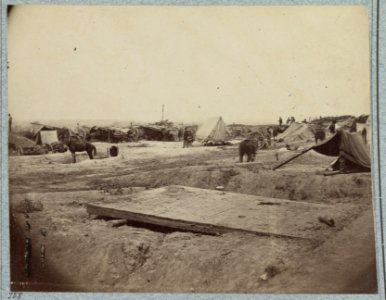 Interior view of Rebel fort in front of Petersburg works, manned by Cowan's Independent battery, 1st N.Y., 24th June, 1864 LCCN2012646251