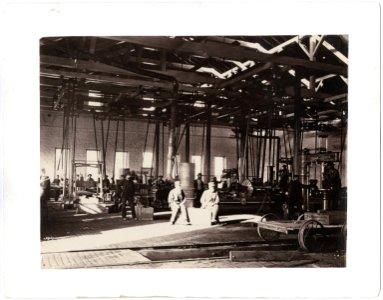Interior view of machine shops Laramie by Andrew J Russell