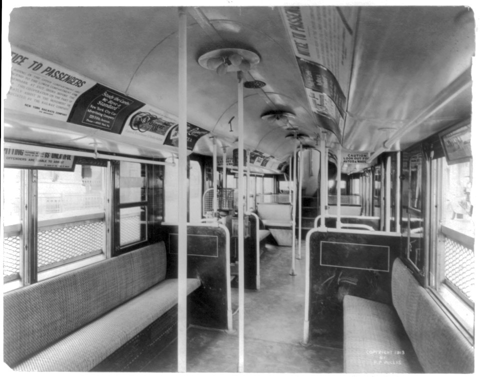 Interior view of New York Railways Co. street car. LCCN2002699093