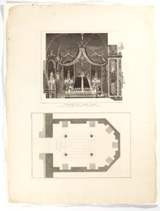 Interiör samt plan över det ”gustavianska” begravningskoret i Riddarholmskyrkan - Skoklosters slott - 98104