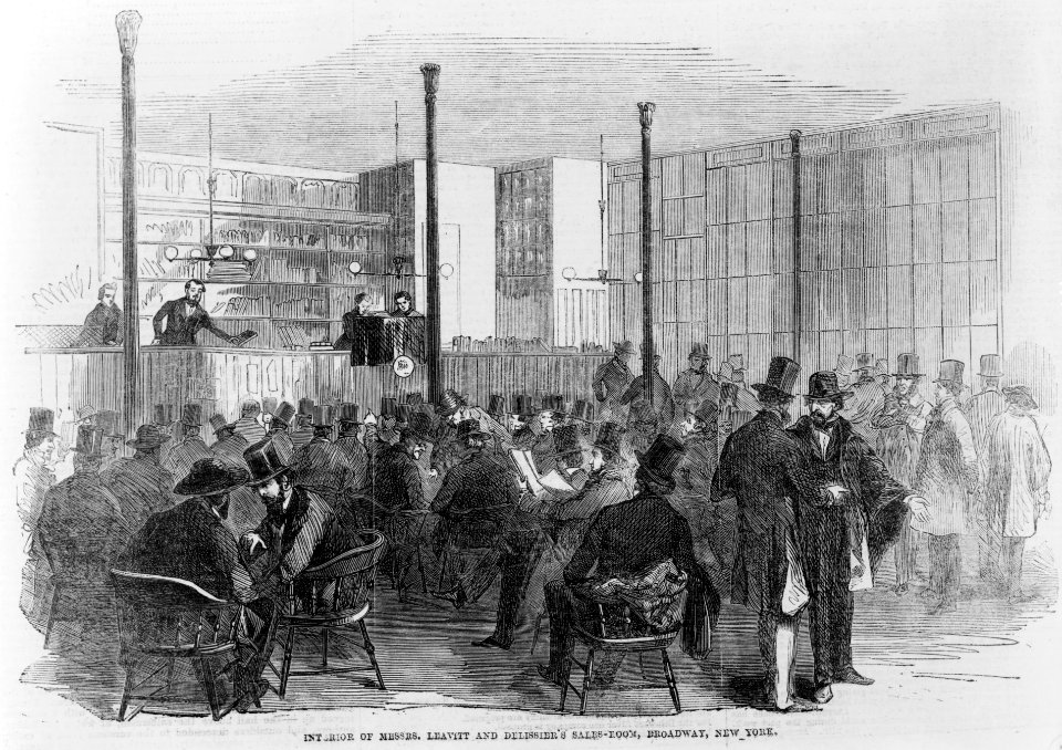 Interior of Messrs. Leavitt and Delissier's sales-room, Broadway, New York LCCN98500399