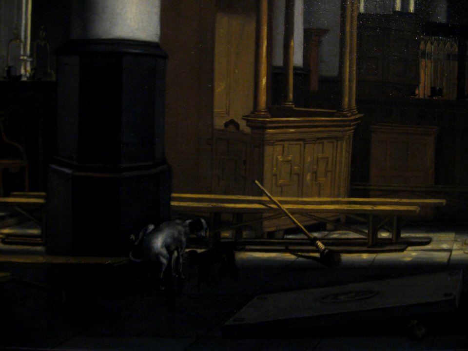 Interior of Oude Kerk Amsterdam detail by de Witte 1660