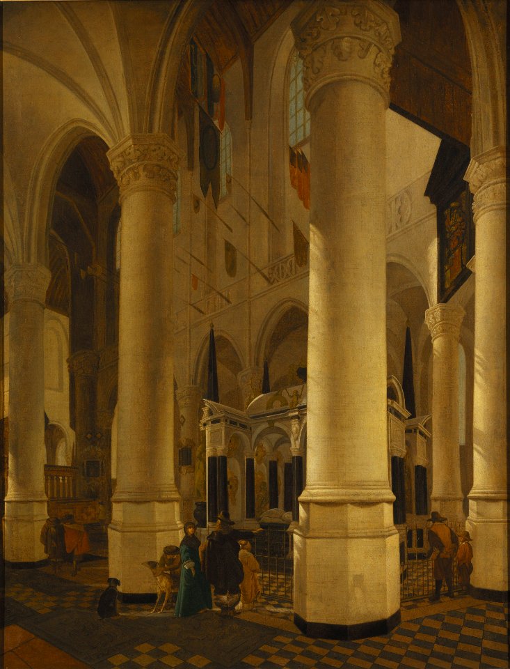 Interior of Nieuwe Kerk in Delft with the Tomb of William I (Gerard Houckgeest) - Nationalmuseum - 17467